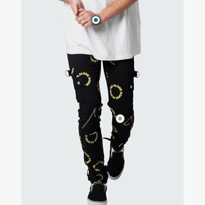 Men's Black Graphic Pants